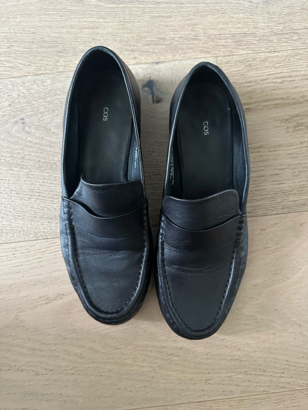 COS Men's Black Leather Penny Loafers